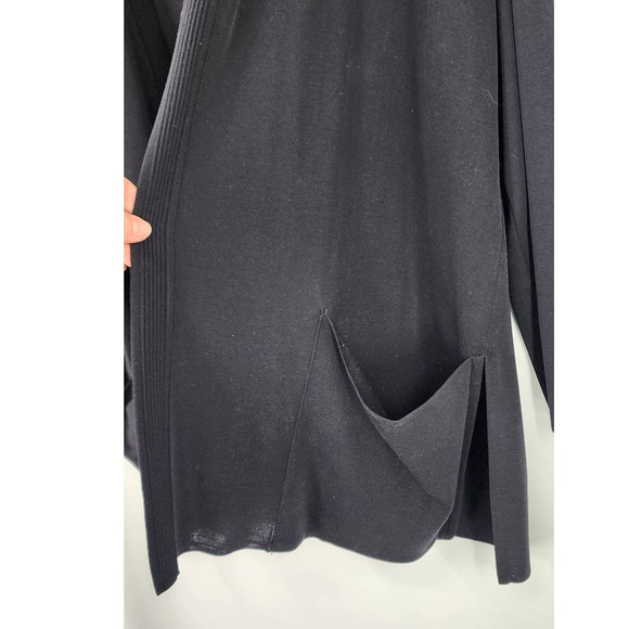 Exclusively Misook Woman 2x Classic Black Long‎ Line Open Front Cardigan 2X - Picture 5 of 8